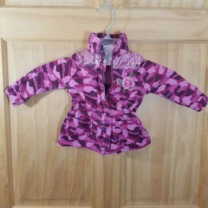 Little Lass pink camo girls jacket 18 months